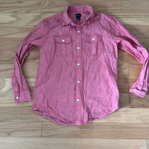 Gap Kids | Red Button Down Shirt | Textured Red | size XXL (14-16)